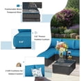 thumbnail image 4 of AECOJOY 7 PCS Patio Conversation Set, PE Rattan Wicker Outdoor Sectional Set with Cushions and Coffee Table, Patio Dining Set for Garden in Black Rattan & Peacock Blue Cushion, 4 of 7