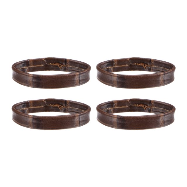 Unique Bargains 4 Pack PU Leather Loops Retaining Ring for 26mm Width Watch Band, Dark Brown