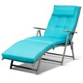 thumbnail image 1 of Topbuy Chaise Longue Pliante Rembourrée Inclinable Réglable Turquoise, 1 of 8