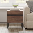 thumbnail image 2 of WAMPAT Modern End Table, 2 Drawers, Small Space Side Table, Wooden Nightstand, Bedside Storage for Living Room, Bedroom, Rustic Brown, 2 of 8