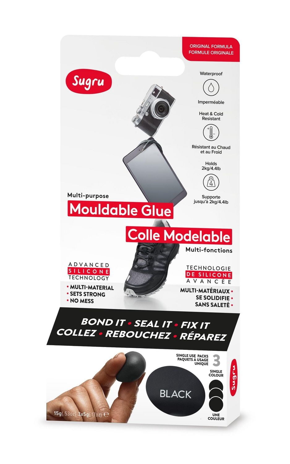 Sugru 3PK Mouldable Glue - Black