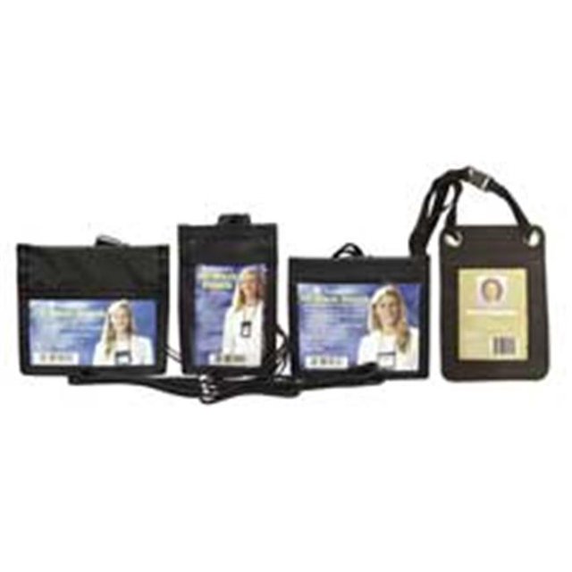 BTU BAU55120 Pochette de Cou pour ID - Verticale - Cordon Réglable de 20 Po - 3 Po.50 Po.x2 Po.25 Po - BK