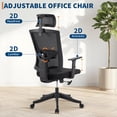 thumbnail image 4 of Twister.CK High Back Ergonomic Office Chair, Adjustable Lumbar Support & Headrest, Swivel Task Chair, Height-Adjustable Rocking Mesh Computer Desk Chair, for Home Office, Black, 4 of 9