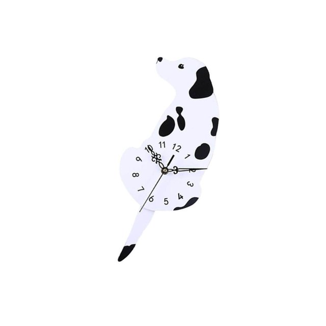 Cartoon Acrylique Balancement Quartz Horloge Chien Queue Enfants Chambre Pépinière Décor A