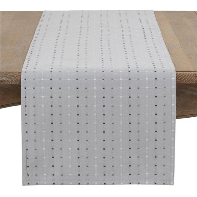 Saro Lifestyle 120’’ x 120’’ Gray Stitched Line Table Runner