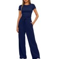 thumbnail image 2 of Birdeem Blouses pour Femmes 2 Pcs Mode Femme Col Rond Uni Manches Courtes Blouse + Pantalons Longs Taille Élastique Ensembles, 2 of 12