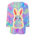 thumbnail image 5 of Ladies' Loose Casual Easter Print Round Neck Three Quarter Sleeve 3/4 Sleeve T-Shirt Top, 5 of 5