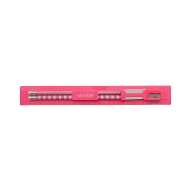 Westcott value ruler set, pink, elementary and high school, 5-piece set