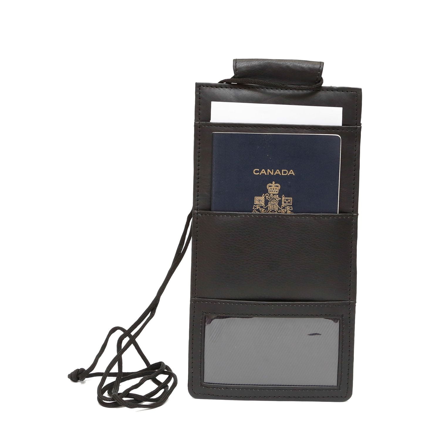 ASHLIN® DESIGNER | KENTUCKY PASSPORT LANYARD WALLET | Peau de vache toscane