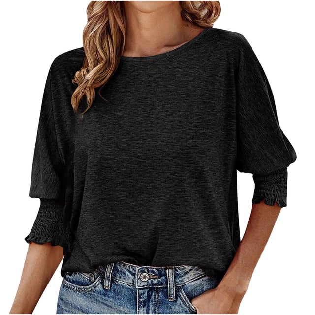XZNGL Womens Short Sleeve Blouses Womens Casual Solid Color Round Neck Short Sleeve Tops Blouses Women Short Sleeve Tops Women Short Sleeve Blouse Short Sleeve Tops for Women