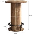 thumbnail image 2 of 39.4" H Wood Bar Table, Round Bistro Pub Table with Metal Ring Footrest, 2 of 5