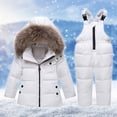 thumbnail image 1 of LSLJS Boys Girls Fashion Solid Color Down Jackets Keep Thickening Warm Outdoor Coat Jumpsuit Set, 1 of 7