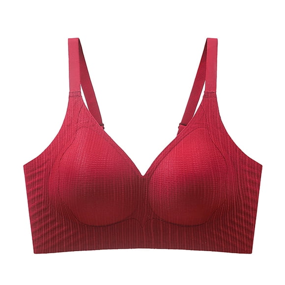 Women's Wireless Honeycomb Cup Jelly Glue Soft Support Gathering Bra - Solid Color Daily Wear Semi Fixed Cup Nylon Comfort