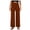 Brown, variant on fartey Women Wide Leg Pants Solid Color Lounge Stretchy Ribbed Trousers 2025 Summer Loose Fit High Waist Pockets Trousers