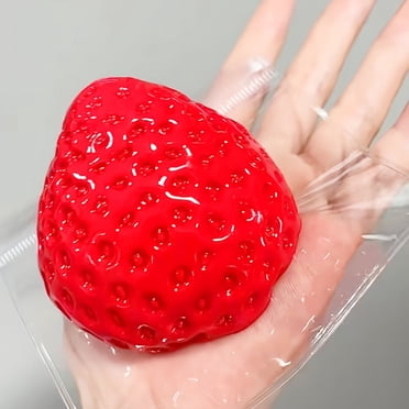 WLAGOOD Jouet Squishy Fraise à Presser, Balles Anti-Stress Super Douces à Remontée Lente, Balle Anti-Stress Fruit Jouet Squishy pour Cadeaux de Fête pour Enfants, Jouets Fidget Boule de Pâte, Balle à Presser Amusante, Idéal pour Soulager l'Anxiété