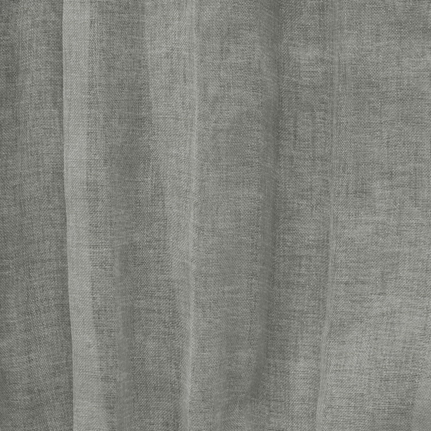 Loft Living Peoria Transparent Double Tetiere panneau de rideau 52 x 63 in Gris