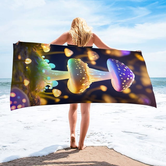 Dvkptbk Beach Towel Microfiber Beach Towel Super Lightweight Colorful Bath Towel Sandproof Beach Blanket Multi-Purpose Towel for Travel Swimming Pool 30x60 Inch Beach Essentials on Clearance