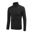 thumbnail image 2 of INSPIRE CHIC Chandails pour Hommes, Chandail à Col Roulé, Manches Longues, Extensible, Coupe Ajustée, Hauts 34 Noir, 2 of 8