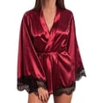 thumbnail image 2 of LSLJS Lingerie Women Silk Lace Robe Dress Sleepwear Nightdress Pajamas Set, 2 of 6