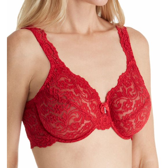 Women's Smart and Sexy 85045 Signature Lace Unlined Underwire Bra (No No Red 40DD)