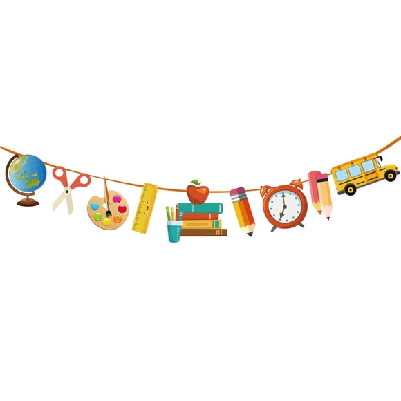 Back To Decorations Large 10 Feet DIY Classroom Banner Teacher Appreciation Garland for Party and Classroom, 10 FT, Khaki