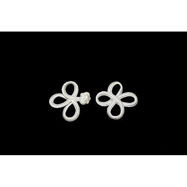Kiddo 2.5" White or Off White Loop Chinese Frog Decorative Button Knot Closure