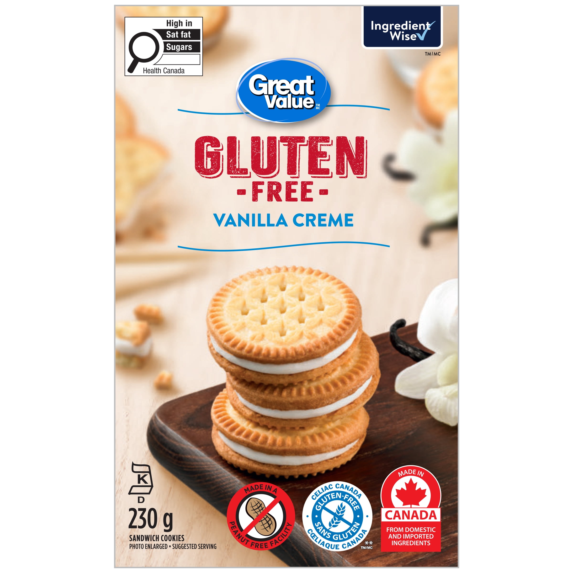 Great Value Gluten Free Vanilla Creme Sandwich Cookies