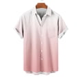 thumbnail image 4 of Pisexur T-shirts pour Hommes, Mode Décontractée Col Rabattu Impression Dégradée Manches Courtes Chemise Boutonnée Blouse Rose Vif, 2TG Chemises de Golf Hommes & Chemises Hommes, 4 of 7