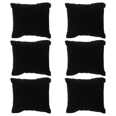CIMAXIC 6 Pcs Small Jewelry Display Pillow Bracelet Bangle Chain Pillow Holder Watch Organizer (Black Velvet),3.15"X2.56"X1.77"