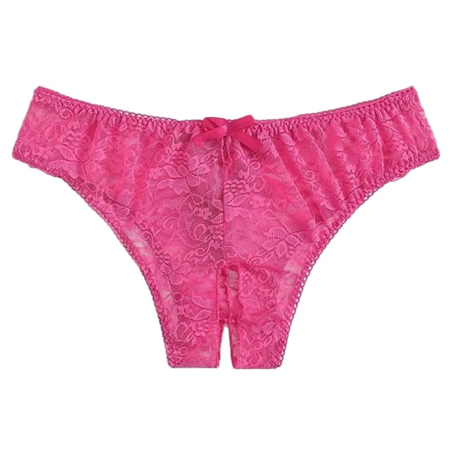 1 Pce Culotte Aguichant en Dentelle Florale pour Femmes, String Sans Entrejambe