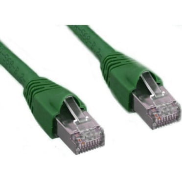 Cat6a Straight-Through Ethernet Cable Network 10 Gbit/S RJ-45 Shielded Green 100 ft