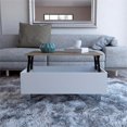 thumbnail image 3 of TUHOME Table Basse Relevable Gambia Tables Basses en Bois d'Ingénierie en Blanc, 3 of 9