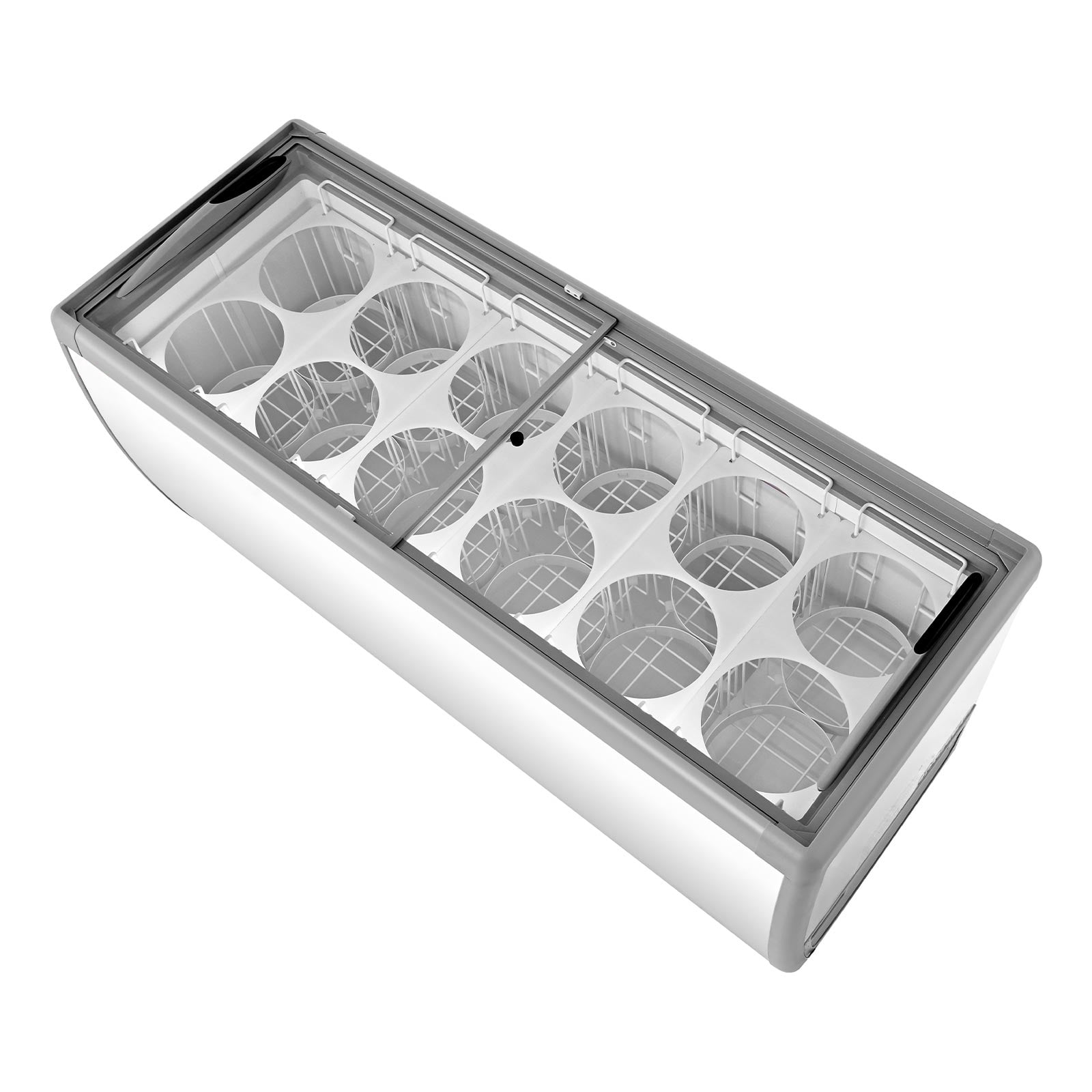 KFFKFF Commercial Ice Cream Display Case, 20 Cu.ft Chest Freezer, Restaurant Gelato Dipping Cabinet Top Deep Freezer
