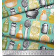 thumbnail image 1 of Soimoi Tissu Poly Georgette Gingembre, Pot & Mortier et Pilon Imprimé Cuisine au Mètre 42 Pouces de Large, 1 of 3