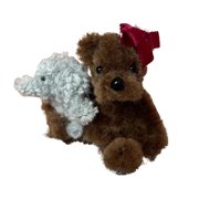 MesaSe Tiny Handmade Teddy Bear- DIY Animal Pocket Hug of Teddy Bear with Small Elephant，Cute Collectible，3.9inch