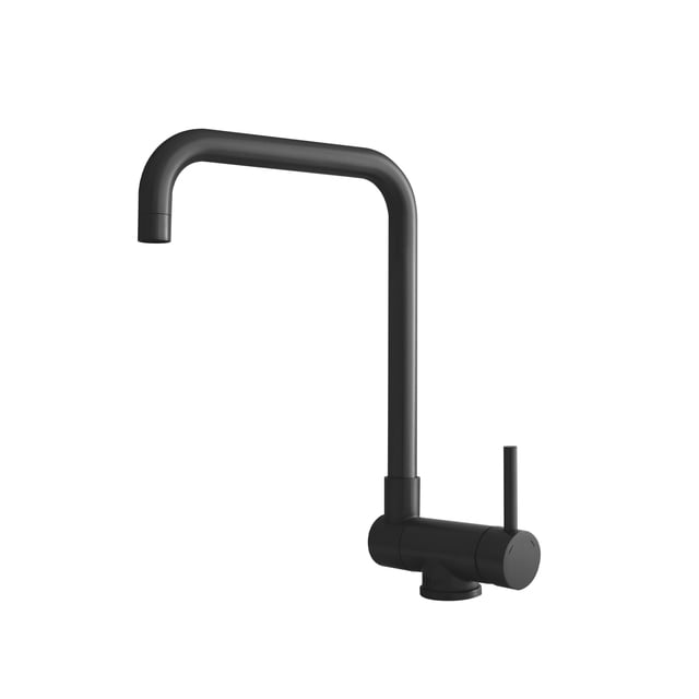 Robinet de Cuisine Élégant à une Poignée, Noir Mat, Pliable