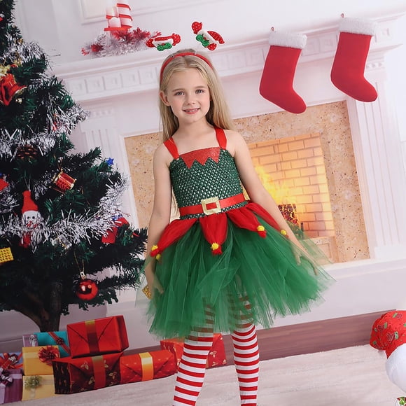 Baby Clothes for Girls Santa Claus Costume, Girl Characters Dressed Up In Tulle Skirts Girls Clothes on Clearance
