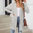 thumbnail image 4 of Gubotare Cardigans pour Femmes, Chandails Légers à devant Ouvert, Cardigans Décontractés Amples, Chandail d'Automne 2025 avec Poches (Gris Pâle, TG), 4 of 7