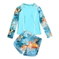 thumbnail image 2 of WEAIXIMIUNG Little Girls Swim Girls Rash Guard Swimsuits 2 Piece Bathing Suit UPF 50+ Summer Swimwear 140, 2 of 6