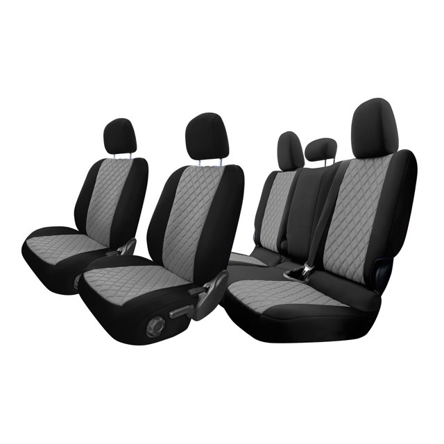 For 2020-2024 Jeep Gladiator FH Group Neoprene Waterproof Custom Fit Car Seat Covers - Full Set Gray