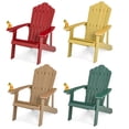 thumbnail image 1 of Costway Lot de 4 Chaises Adirondack de Patio en HIPS avec Porte-Gobelet, Résistantes aux Intempéries, Extérieur, 380 Lb, Teck&Vert&Jaune&Rouge, 1 of 10