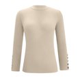 thumbnail image 5 of Pisexur Chandail à Col Roulé pour Femmes Couleur Unie Chandails Courts pour Femmes Tunique Chandail en Tricot pour Femmes Manches Longues Décontractées Chandails d'Automne Col Rond Chandails Hauts, 5 of 5