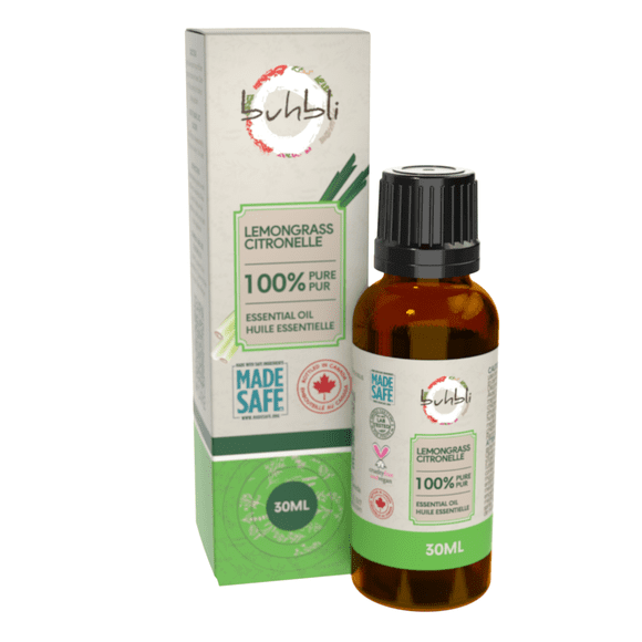 Buhbli Brands - 100% Pure Lemongrass Essential Oil, 30ml, All Natural and Pure - Bottled in Canada