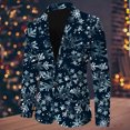 thumbnail image 2 of Men Christmas Snowflake Santa Men Prom Suits Printed Pocket Lapel Button Suit and Pants for Men Suit Jacket Suit, 2 of 5