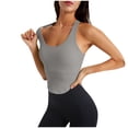 thumbnail image 3 of AherBiu Workout Tank Tops for Women Ribbed Sports Cami Stretchy Slim Yoga Gym Tops with Built in Bra, 3 of 6