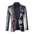 thumbnail image 1 of TIMIFIS Mens Shiny Sequin Blazer Dinner Prom Wedding One Button Suit Jacket Lapel Dress Blazer, 1 of 3