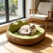 FEOLGEHLY Dog Cave Bed Enclosed Dog Bed for Small-Medium Size Dogs, Covered Dog Bed Hideaway with Warm Washable Cover, Dog Sleep Cave Comfortable and Safe Non-Slip Pet Bed for All Seasons, Brown