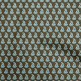 thumbnail image 1 of oneOone Cotton Jersey Dark Olive Green Fabric Asian Paisley Block Sewing Craft Projects Fabric Prints By Yard 58 Inch Wide, 1 of 4