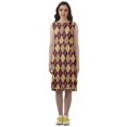 thumbnail image 2 of Moomaya Knee Length Summer Dresses Printed Back Slit Boat Neck Shift Dress, 2 of 4