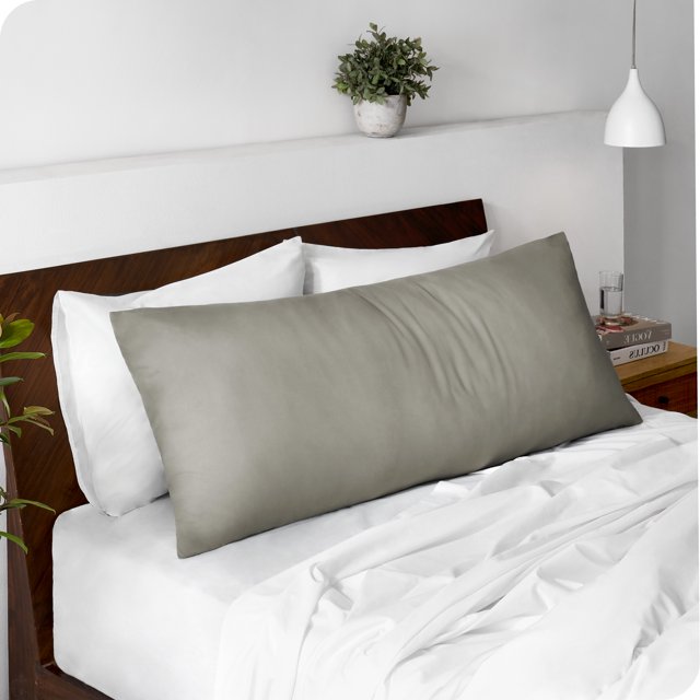 Bare Home Body Pillowcase - Zipper Closure - Ultra Soft - Double Brushed - Light Gray
